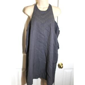 Laura Siegel Charcoal Gray Beaded Bodice Dress sz XS